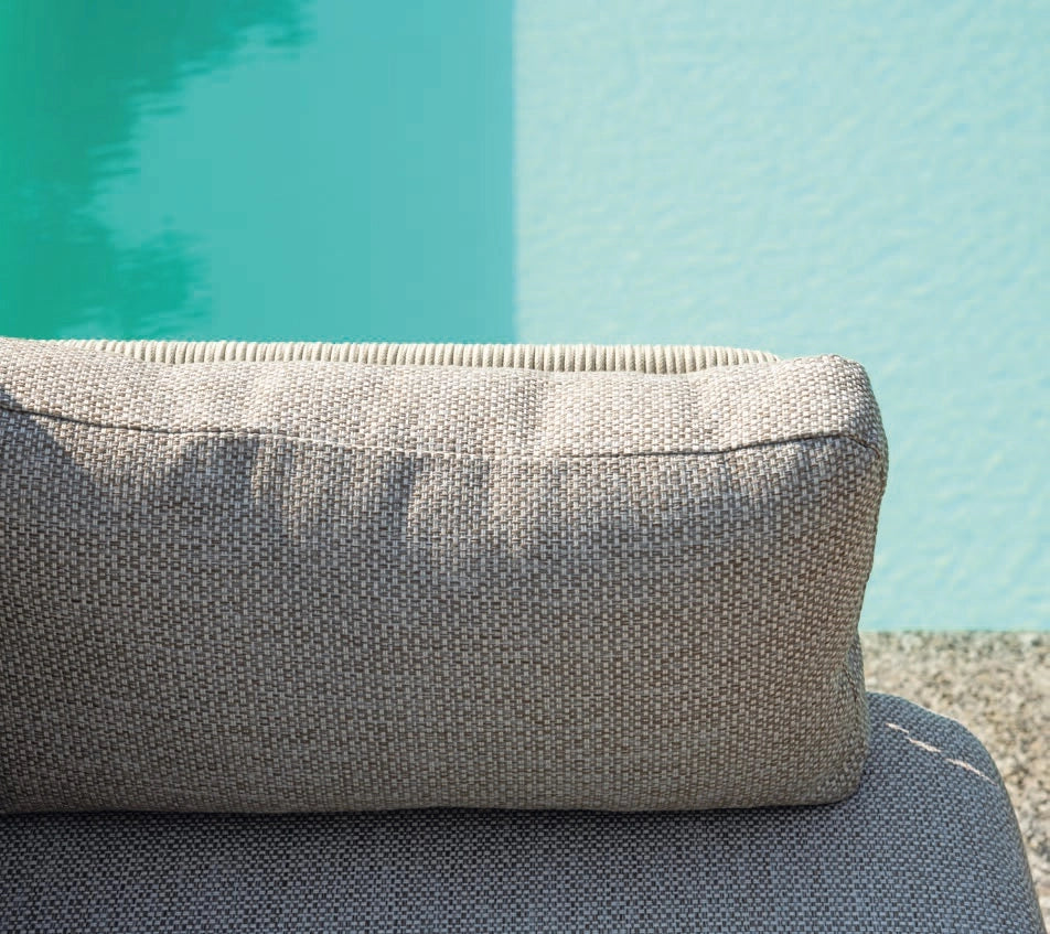 Salotto da esterno divano con poltrone e tavolino alluminio bianco, corda beige Bandol
