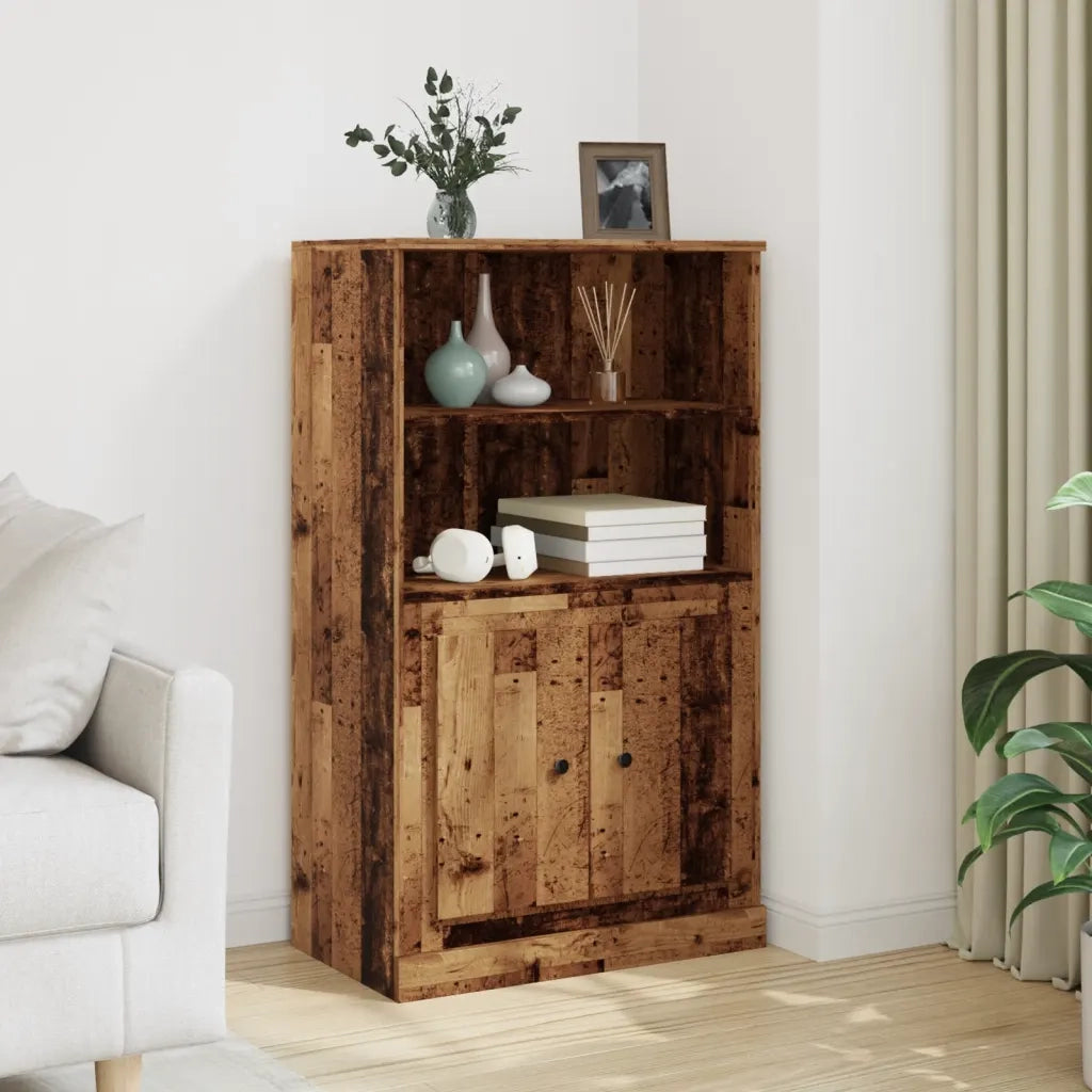 Credenza-Buffet-Armadio da cucina Legno Antico 60x35,5x103,5 cm in Legno Multistrato