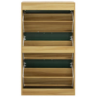 Scarpiera 3 Ante Ripiani Doppia Profondità con Maniglia Verde Quercia 63x24x115cm