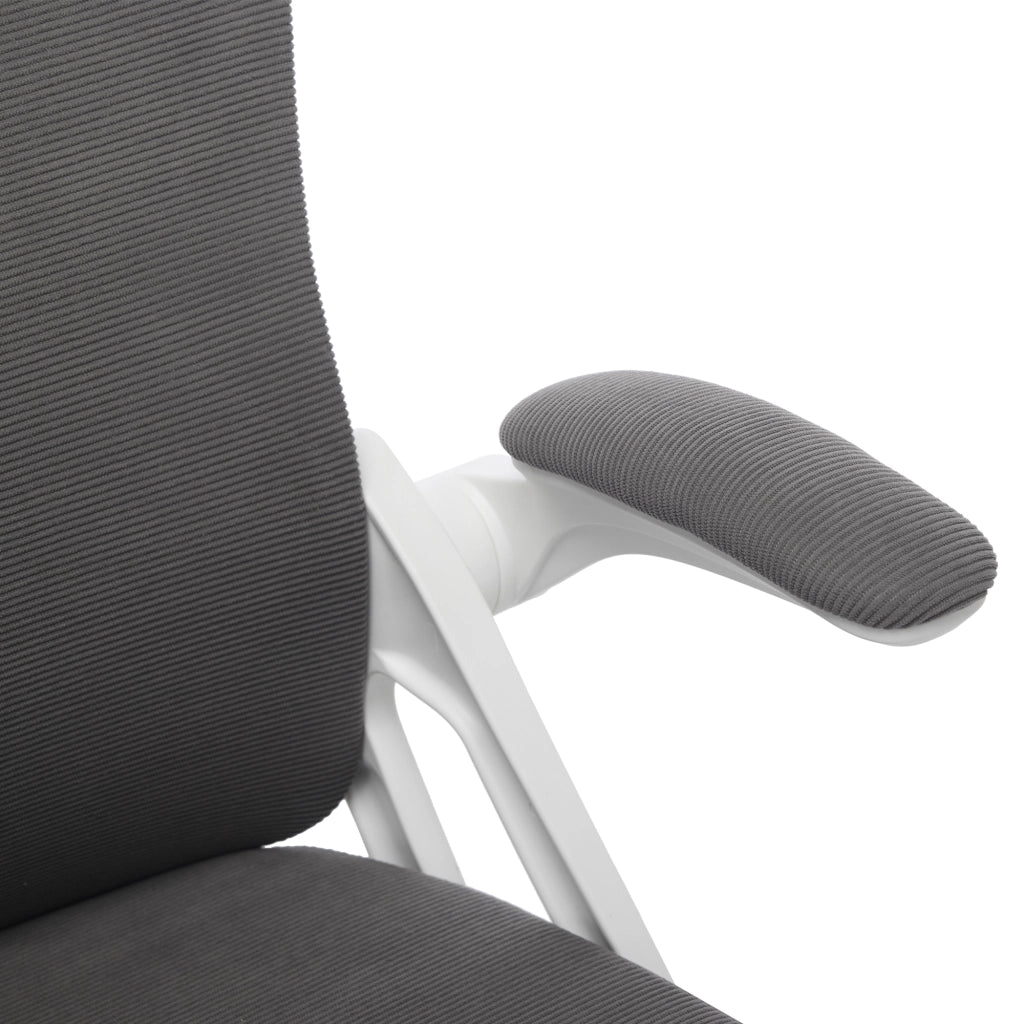 Sedia da ufficio ergonomica in rete con supporto lombare regolabile e poggiatesta, colore grigio