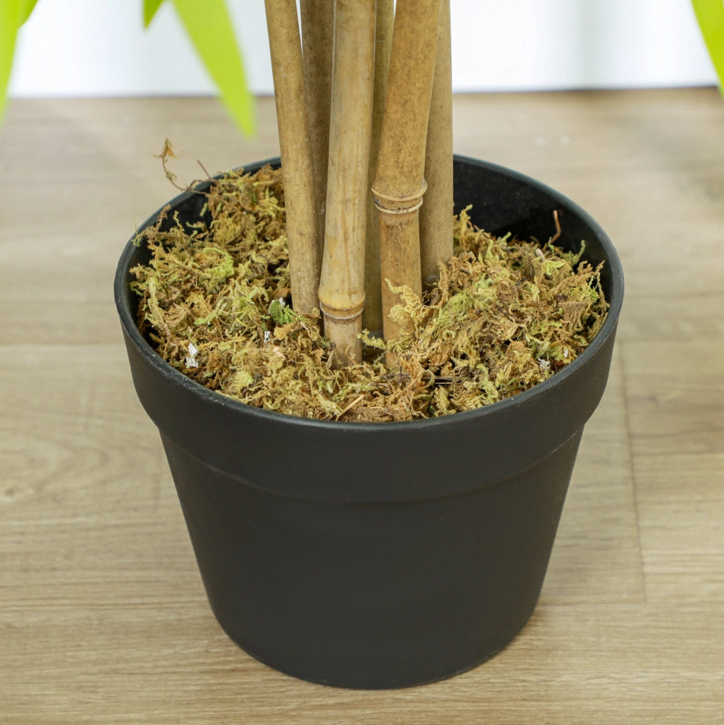 Bambù artificiale 150 cm in plastica verde con vaso, per interni ed esterni