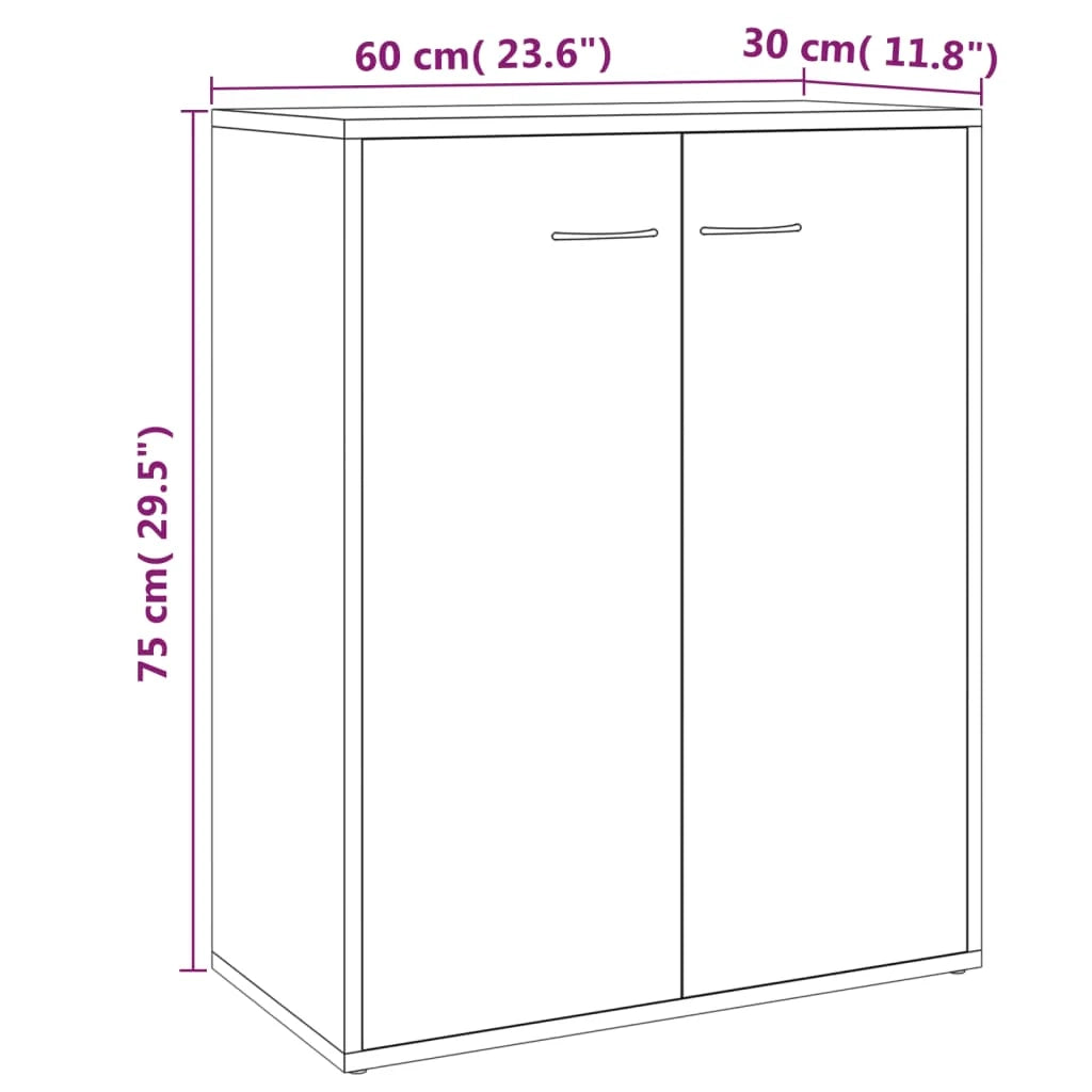 Buffet credenza cassettiera armadio mobile contenitore organizer per cucina soggiorno salotto Sonoma 60 x 30 x 75 cm legno ingegnerizzato grigio 02_0036382