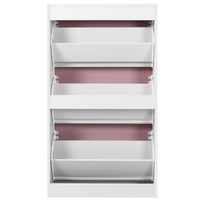 Scarpiera 3 Ante Ripiani Doppia Profondità Porta Scarpe Rosa e Bianco 63x24x115cm