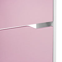 Scarpiera 3 Ante Ripiani Doppia Profondità Porta Scarpe Rosa e Bianco 63x24x115cm