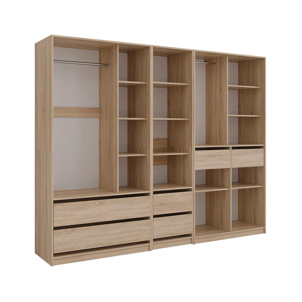Armadio Elmo Sonoma 100 x 200 cm Set di 3 Vicco