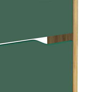 Scarpiera 3 Ante Ripiani Doppia Profondità Porta Scarpe Quercia Verde 63x24x115cm