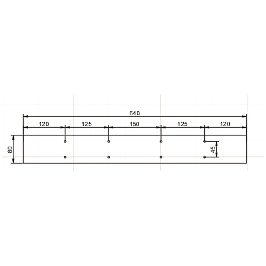 Sottostruttura per tavolini 640x240x400 mm verniciatura a polvere grigio base tavolino