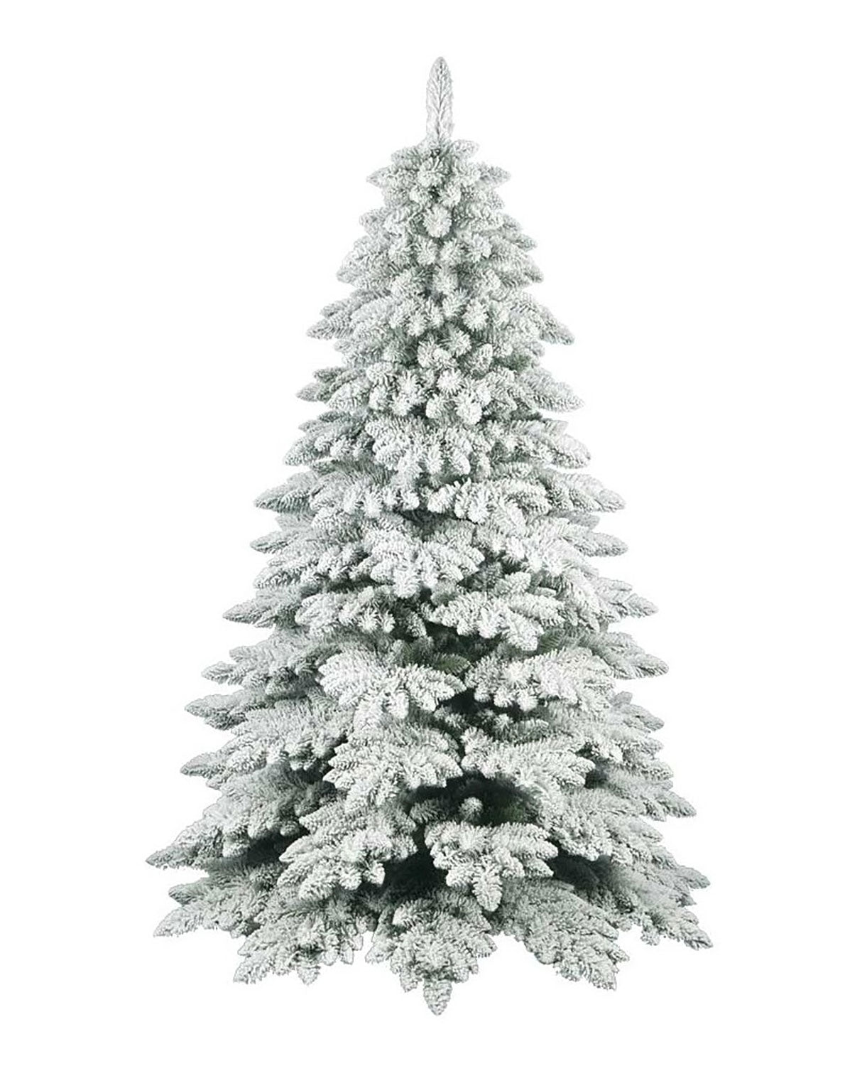 Albero di Natale Artificiale Floccato Effetto Realistico Innevato 240 cm 1719 Rami Bianco Effetto Neve
