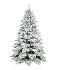 Albero di Natale Artificiale Floccato Effetto Realistico Innevato 240 cm 1719 Rami Bianco Effetto Neve