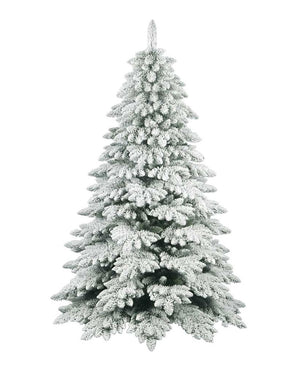 Albero di Natale Artificiale Floccato Effetto Realistico Innevato 240 cm 1719 Rami Bianco Effetto Neve