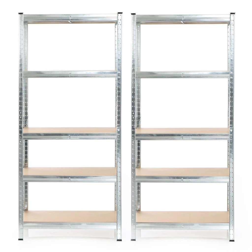 Set 2x scaffali a incastro per carichi pesanti 180x90x45cm Max 875kg l’uno Acciaio 5 ripiani