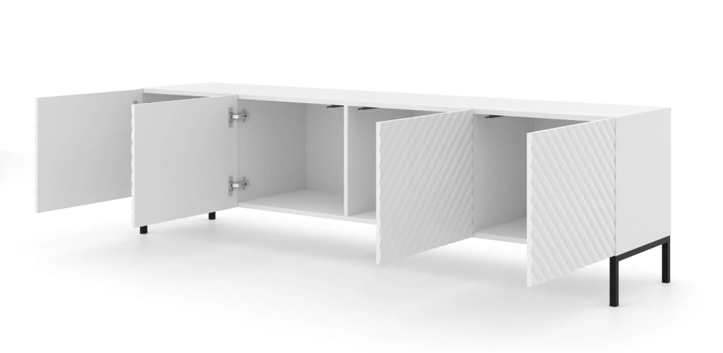 PORTA TV SURF 200 4D BIANCO OPACO GAMBE NERE