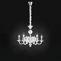 Lampadario Classico Bougie Metallo Bianco 6 Luci E14