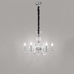 Lampadario Classico Bougie Metallo Trasparente 6 Luci E14