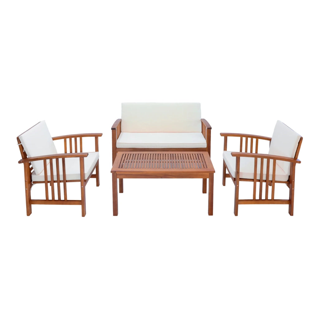 Set di mobili da giardino 4 pezzi in legno di acacia beige naturale 03_0010526