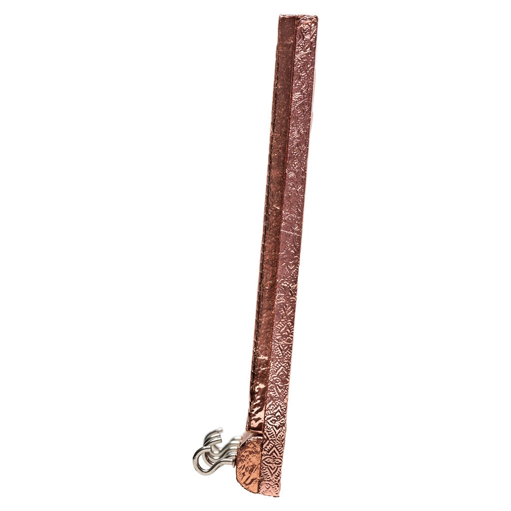 Portachiavi in metallo goffrato color rame 22,5x17,5x2h