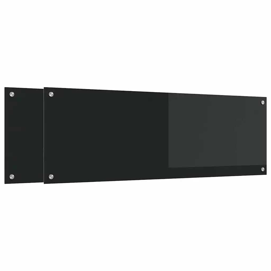 Rivestimento da Cucina 2 pcs Nero 120 x 40 cm vetro temperato 3415497