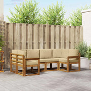 Set di divani da esterno con cuscino 6 pcs Naturale e Beige