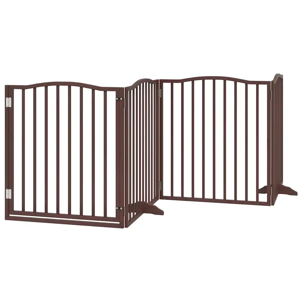 Cancello Cani Porta Pieghevole Marrone 10 Pannelli 800cm Pioppo 3155639