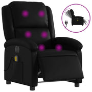 Poltrona Massaggiante | Sedia Relax Reclinabile Elettrica Nera in Similpelle