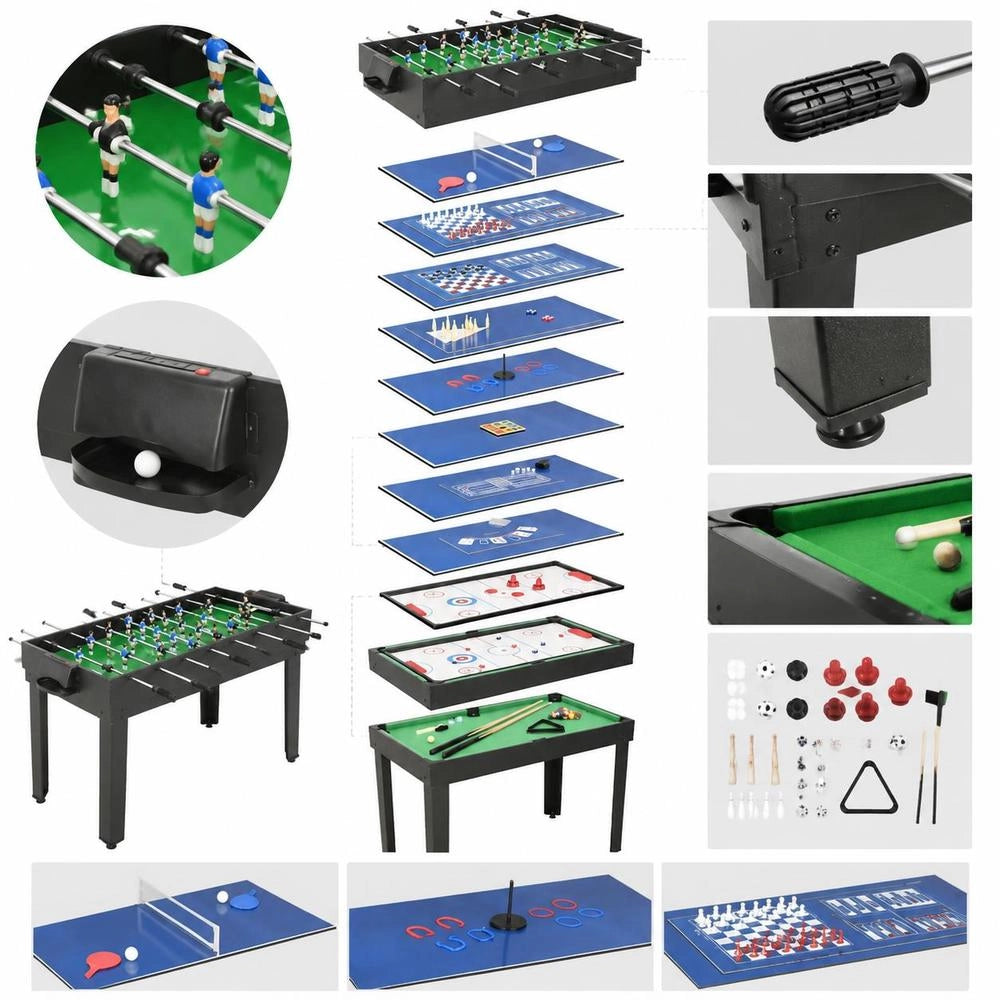 15-in-1 Multigame Table 121x61x82 Cm Black