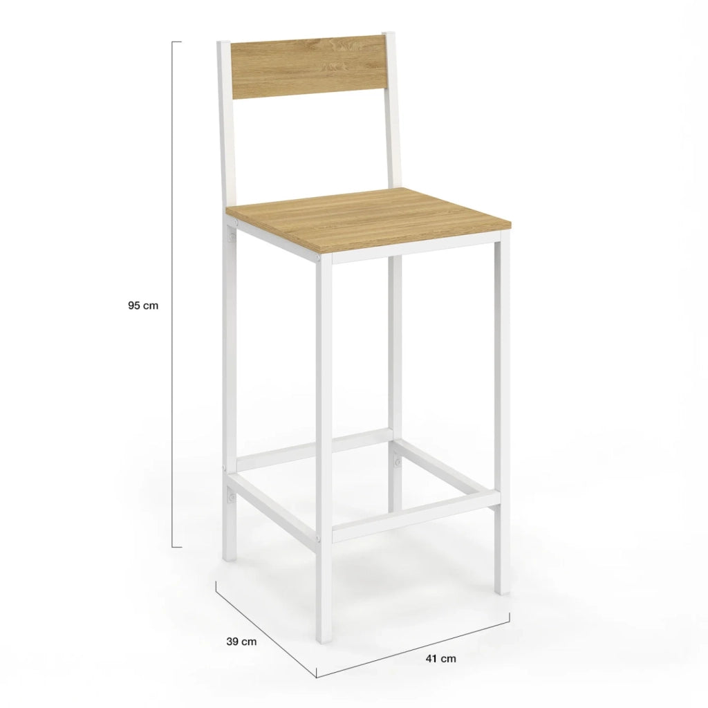 IDMarket - Set di 4 sgabelli da bar DETROIT con schienale sedia da cucina di design industriale