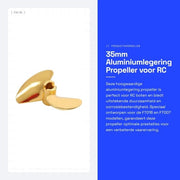 Propulsore a elica 35mm in lega di alluminio - compatibile con RC barche - FT016/FT007 - prestazioni di alta velocità - duraturo - facile da installare