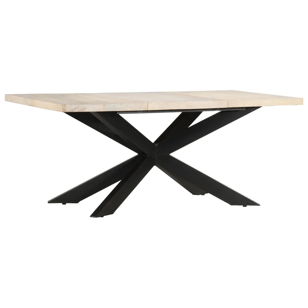 Tavolo da Pranzo 180x90x76 cm in Massello di Mango Sbiancato cod mxl 23906