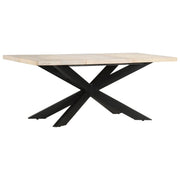 Tavolo da Pranzo 180x90x76 cm in Massello di Mango Sbiancato cod mxl 23906