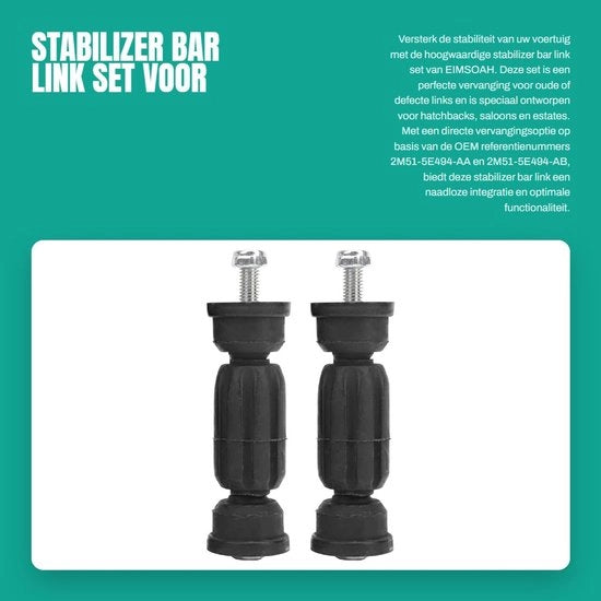 Stabilizzatore di sospensione a vite diretta di sostituzione - Antirollbar - Materiale gomma/aluminium - Adatto per Hatchback/Sedan/Estate - Ottima compatibilità - Controllo perfetto - Stabilizzatore di sospensione a vite