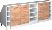Set di mobili sottotetto Rion, Quercia dorata, 210 cm Set di 5 carcasse armadio profondità 60 cm, adatto per il salvaspazio sotto tetti spioventi