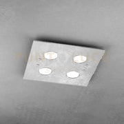 PATH PLAFONIERA 4 LUCI ATTACCO GX53 QUADRA FOGLIA ARGENTO