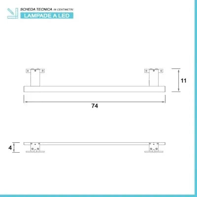 Lampada LED per specchio 74 cm luce naturale e doppia installazione