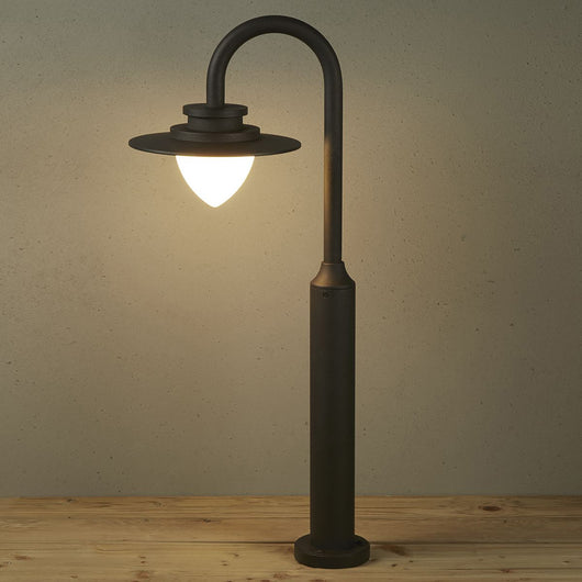 Lampione Vintage - Decò Texas Alluminio Grigio Policarbonato Led 9W 3000K