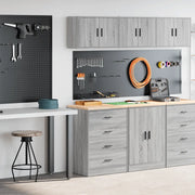 Armadi da Garage 2 pz Grigio Sonoma in Legno Multistrato 3328337