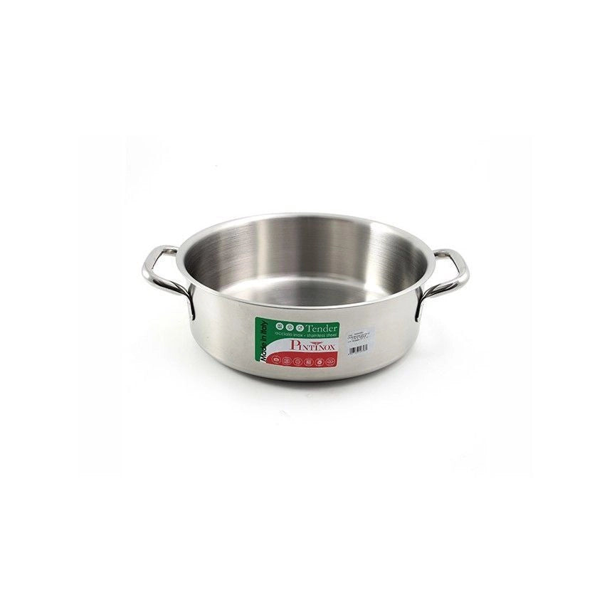 PINTINOX PNT670C32 Tender Casseruola Media 2 Manici in Acciaio Inox 18-10 AISI 304 Diametro 32 cm Altezza 11 cm Capacita' 8 Litri colore Acciaio
