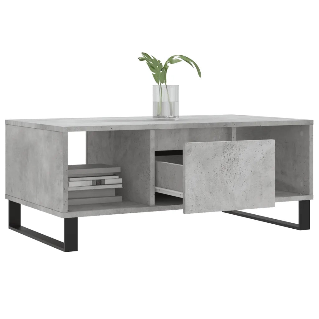 Tavolino Salotto Grigio Cemento 90x50x36,5 cm Legno Multistrato 830600