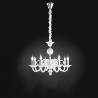 Lampadario Classico Bougie Metallo Bianco 8 Luci E14