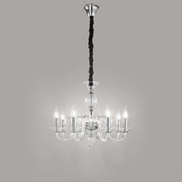 Lampadario Classico Bougie Metallo Trasparente 8 Luci E14