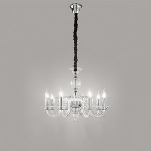 Lampadario Classico Bougie Metallo Trasparente 8 Luci E14