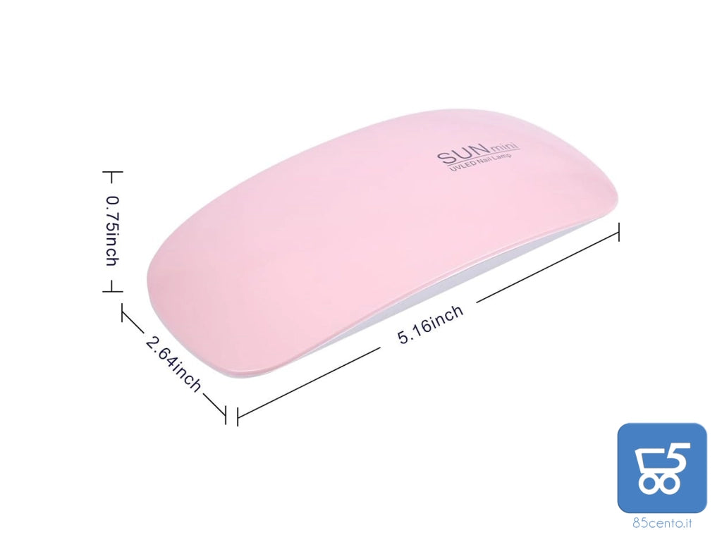 Lampada per Unghie per Smalto Gel SUN Mini 6W UV LED Professionale USB Nail art durata 50000h Memoria e Funzione tim Portatile