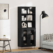 Credenza 2 pcs Rovere Nero Legno multistrato 3403173