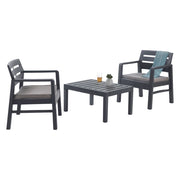 Salottino Outdoor Alfio, set Salotto da Esterno 2 Posti Made in Italy, Nero Antracite