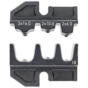 KNIPEX 97 49 18 Matrice di Crimpaggio per Terminali a Bussola Twin 6 - 10 - 16 mm² 3 Posizioni AWG 2x10 - 2x8 - 2x6 colore Nero