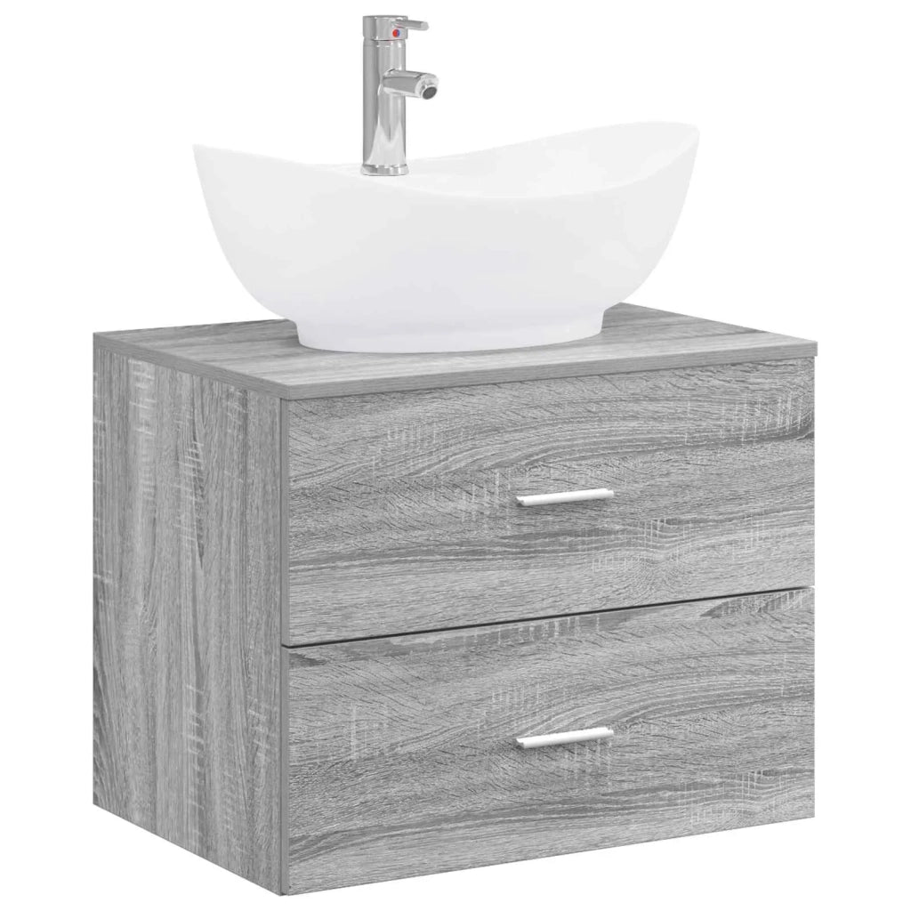 Set di mobili per il bagno Sonoma grigio Legno ingegnerizzato 3404403