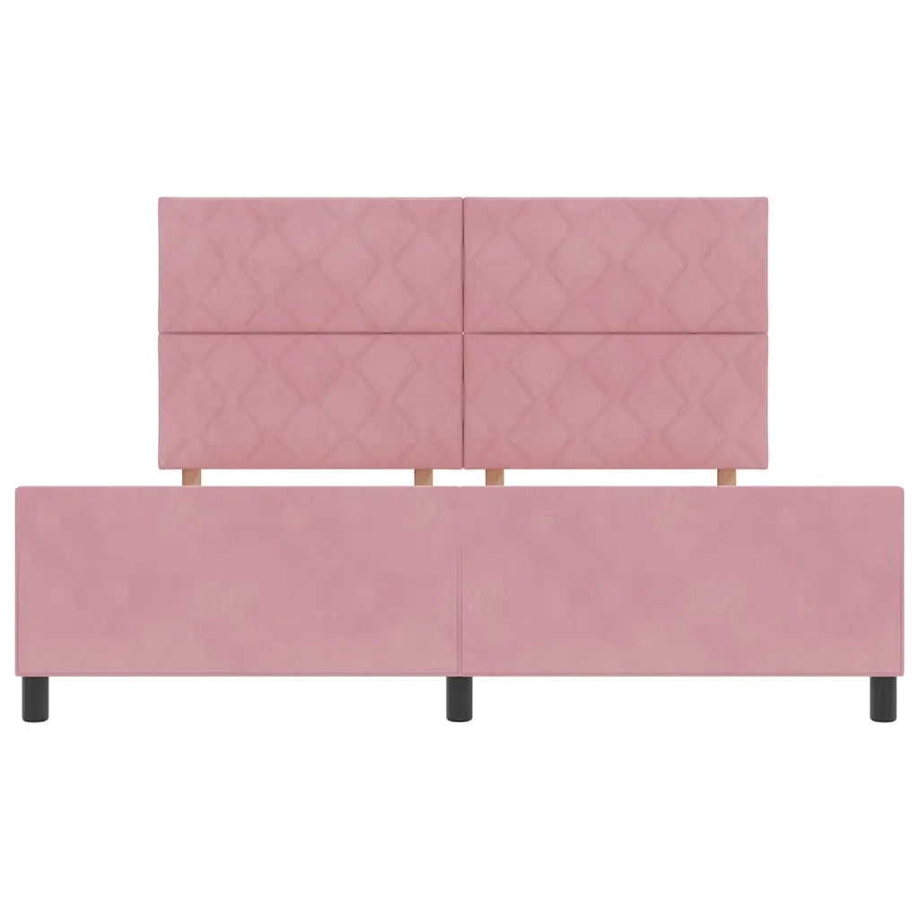 Letto a molle con testiera Rosa 180 x 200 cm Velluto 3345028