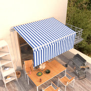 Tenda Sole Retrattile Automatica Parasole 3,5x2,5m Blu Bianco