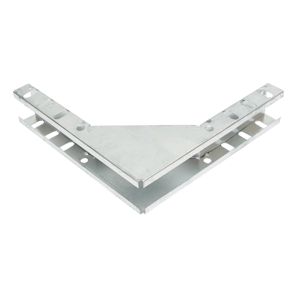 Gomito verticale a 90 gradi in acciaio zincato per grondaia 25x50mm