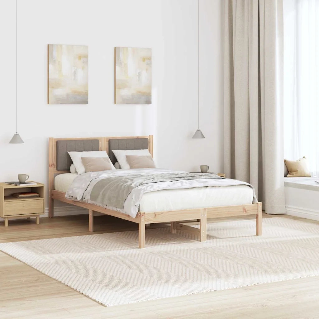 Letto con Testiera Rivestita Talpa 120 x 200 cm Pino massello