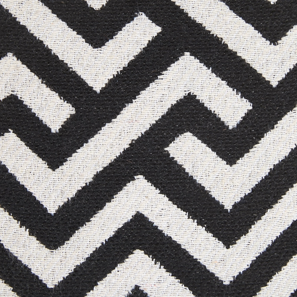 Set di 2 cuscini decorativi in cotone bianco e nero 45 x 45 cm federe rimovibili con imbottitura in poliestere